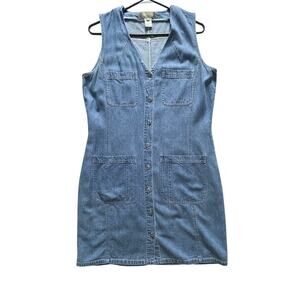 The Territory Ahead Womens Sz 8 Soft Denim Western Button Down Pocket Dress GUC